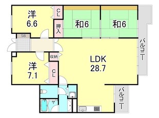 白鷹松下町マンションの物件間取画像